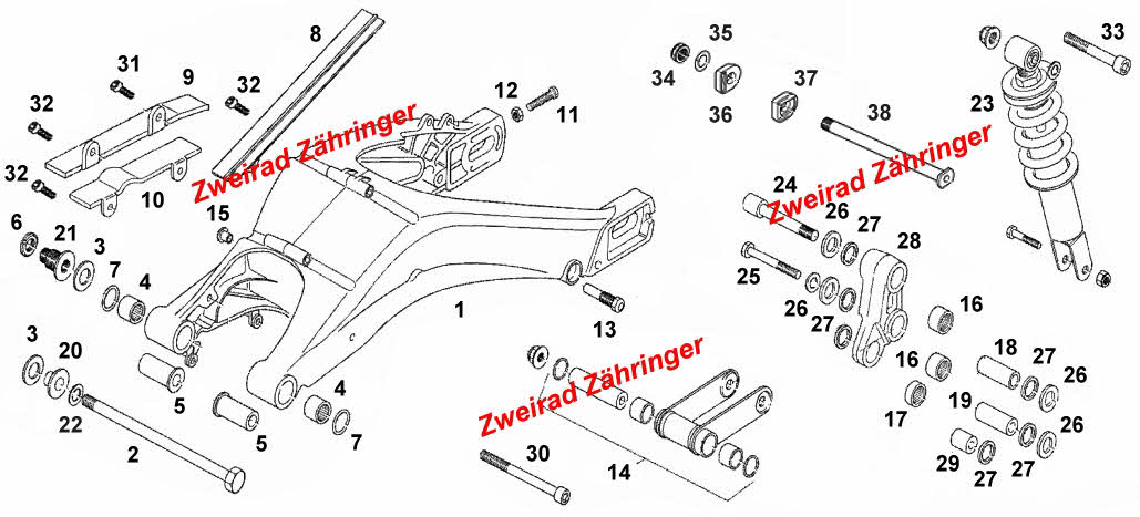 Schwinge RS 125 Bj. 1993-2013